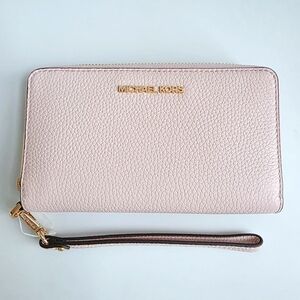 NWT Michael Kors Pink Leather Zip Wallet